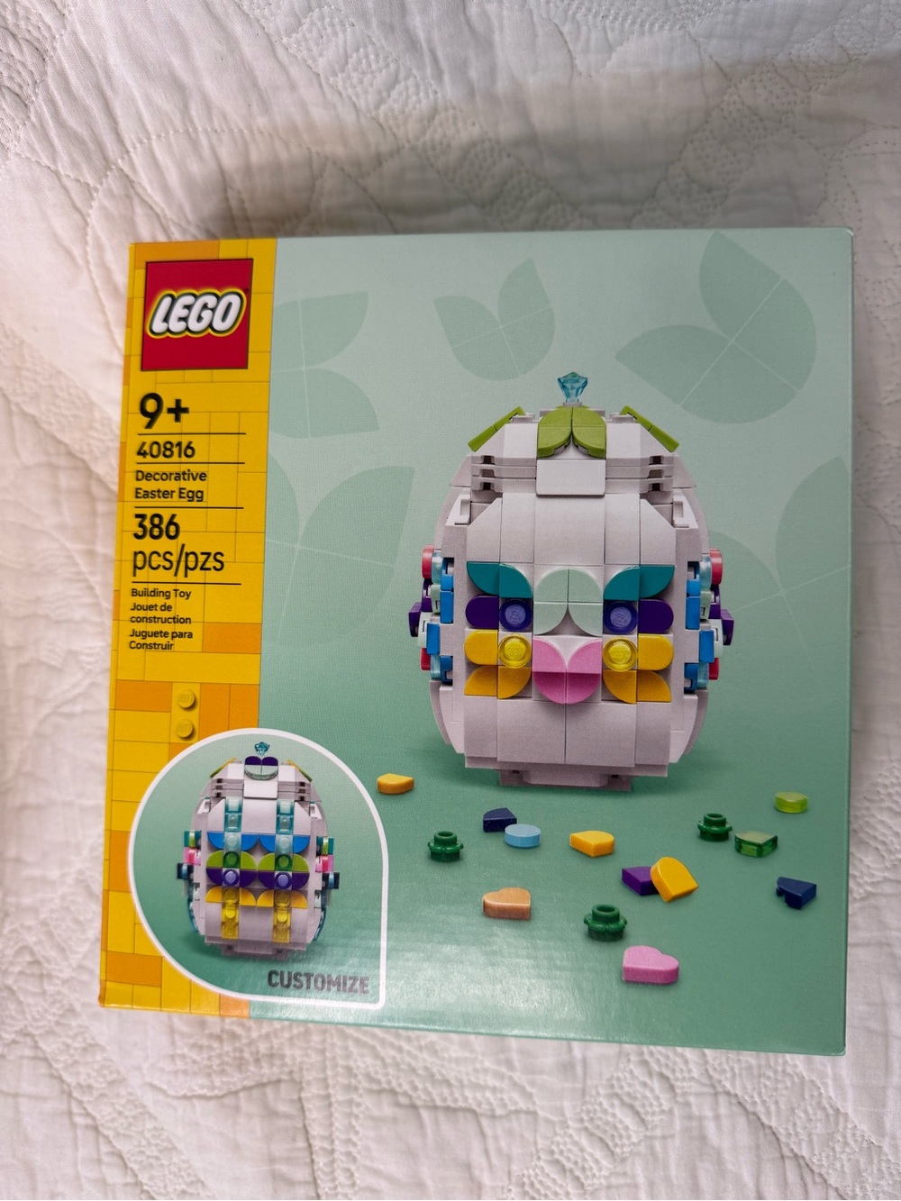 LEGO Decorative Easter Egg Building Toy - White with Multicolor Accents